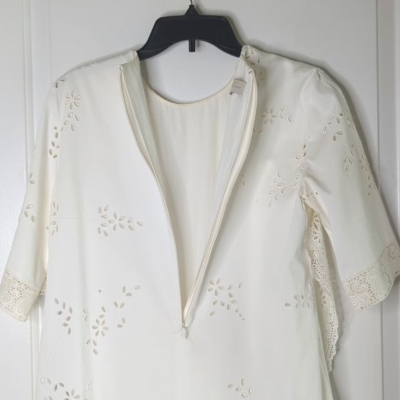 Stella McCartney Lace Eyelet Crew Neck Cotton Shift Mini Dress White 42 US 8 - Picture 13 of 17